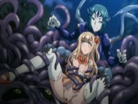 Horny tentacle monster abusing an anime teen